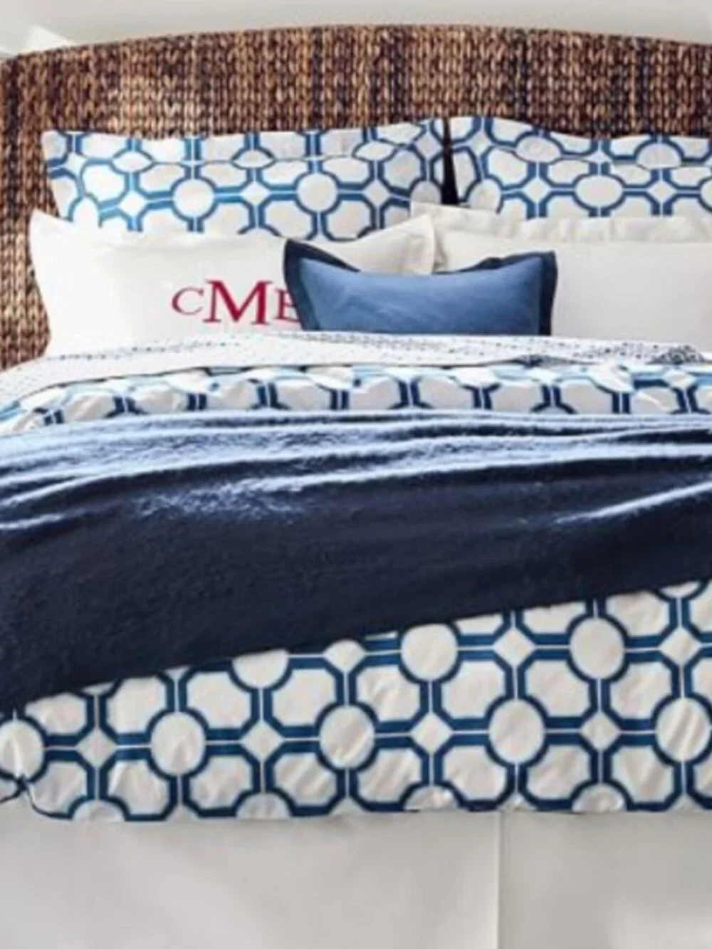 Pottery Barn Nova Geo duvet cover geometric lattice pattern Full/Queen Cotton